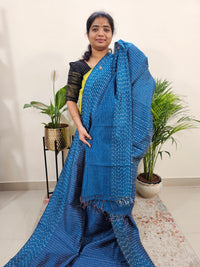 Semi Raw Silk Saree -  Peacock Blue