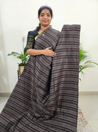 Semi Raw Silk Saree -  Brown