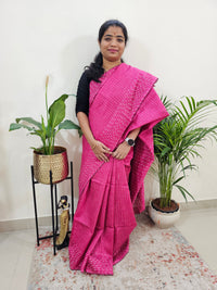 Semi Raw Silk Saree - Pink