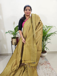 Semi Raw Silk Saree - Brass