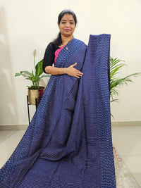 Semi Raw Silk Saree - Dark Blue