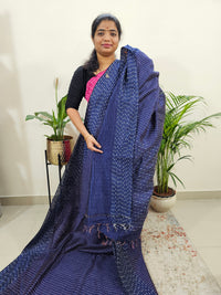 Semi Raw Silk Saree - Dark Blue