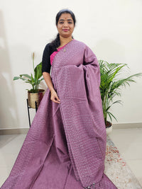 Semi Raw Silk Saree - Onion Pink