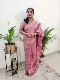 Premium Soft Organza Silk Designer Saree - Pink