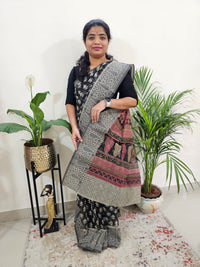 Premium Super Net Kota Saree - Black