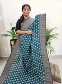 Premium Super Net Kota Saree -Peacock Green