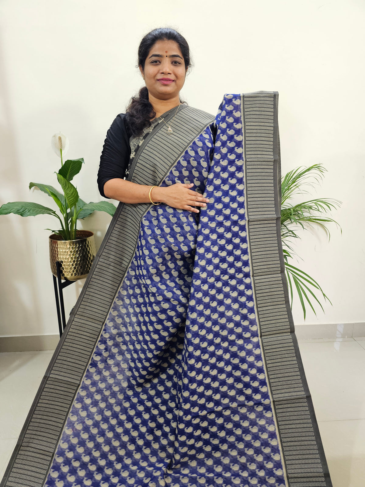 Premium Super Net Kota Saree - Blue