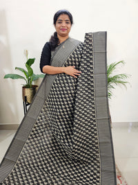 Premium Super Net Kota Saree - Black