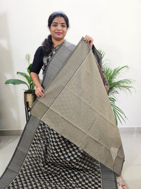 Premium Super Net Kota Saree - Black