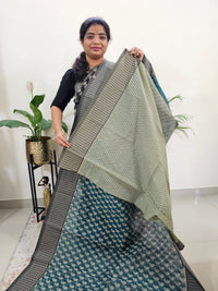 Premium Super Net Kota Saree - Peacock Green