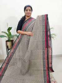 Premium  Super Net Kota Saree - Black with Red