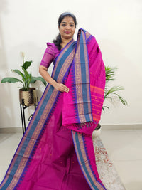 Kanchi Cotton Saree - Dark Pink