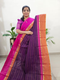 Kanchi Cotton Saree - Purple