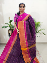 Kanchi Cotton Saree - Purple