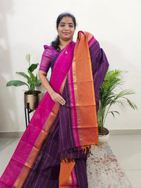 Kanchi Cotton Saree - Purple