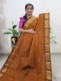 Kanchi Cotton Saree - Brown