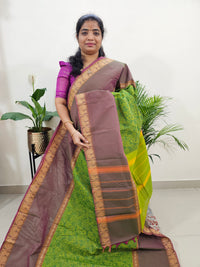 Green with Onion Pink Vanasingram Pattern Kanchi Cotton