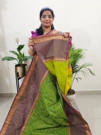 Green with Onion Pink Vanasingram Pattern Kanchi Cotton