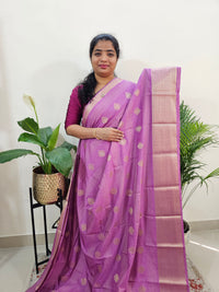 Semi Banarasi Georgette with Zari Woven Saree Border - Lavender