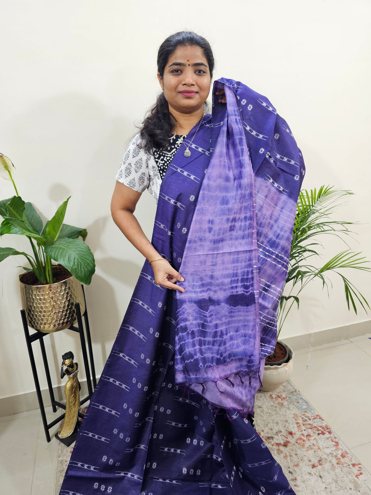 Bhagalpuri Silk Viscous with Weaving - Violet