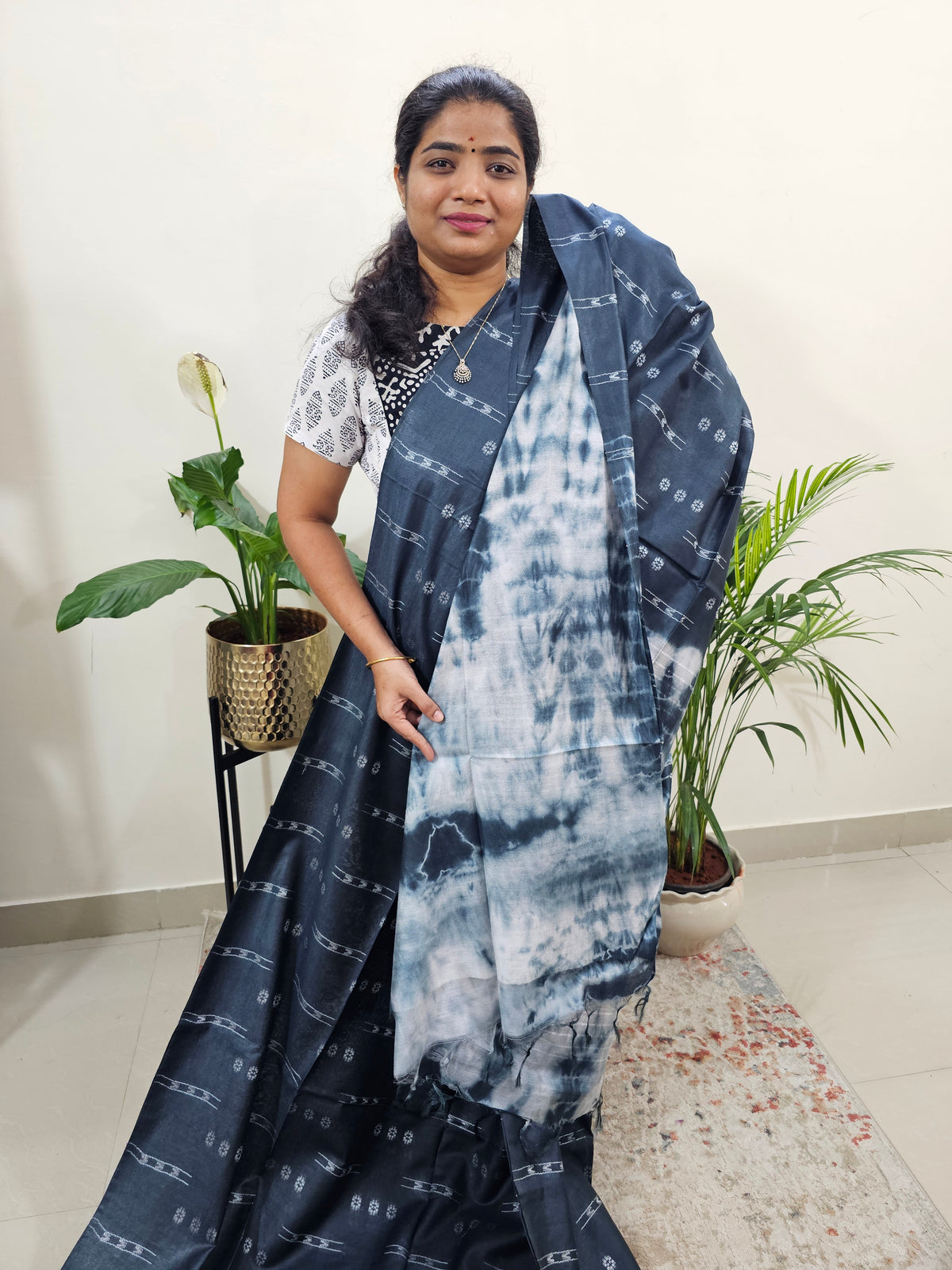 Bhagalpuri Silk Viscous with Weaving - Grey