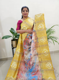 Bhagalpuri Silk Viscous with Digital Prints - Yellow