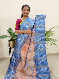 Bhagalpuri Silk Viscous with Digital Prints - Blue