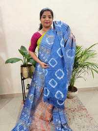 Bhagalpuri Silk Viscous with Digital Prints - Blue