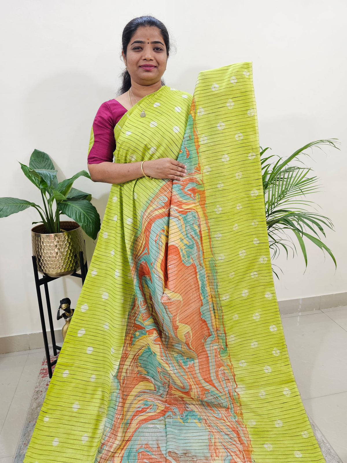 Bhagalpuri Silk Viscous with Digital Prints  - Green