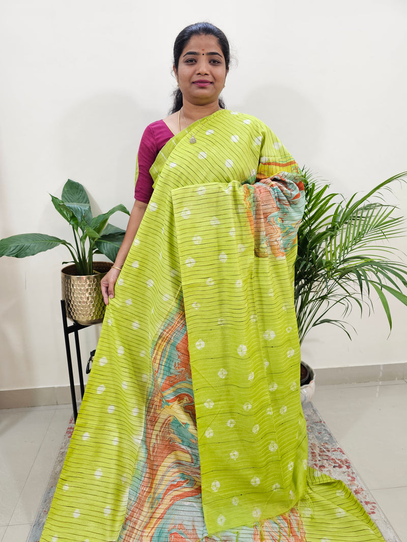 Bhagalpuri Silk Viscous with Digital Prints  - Green