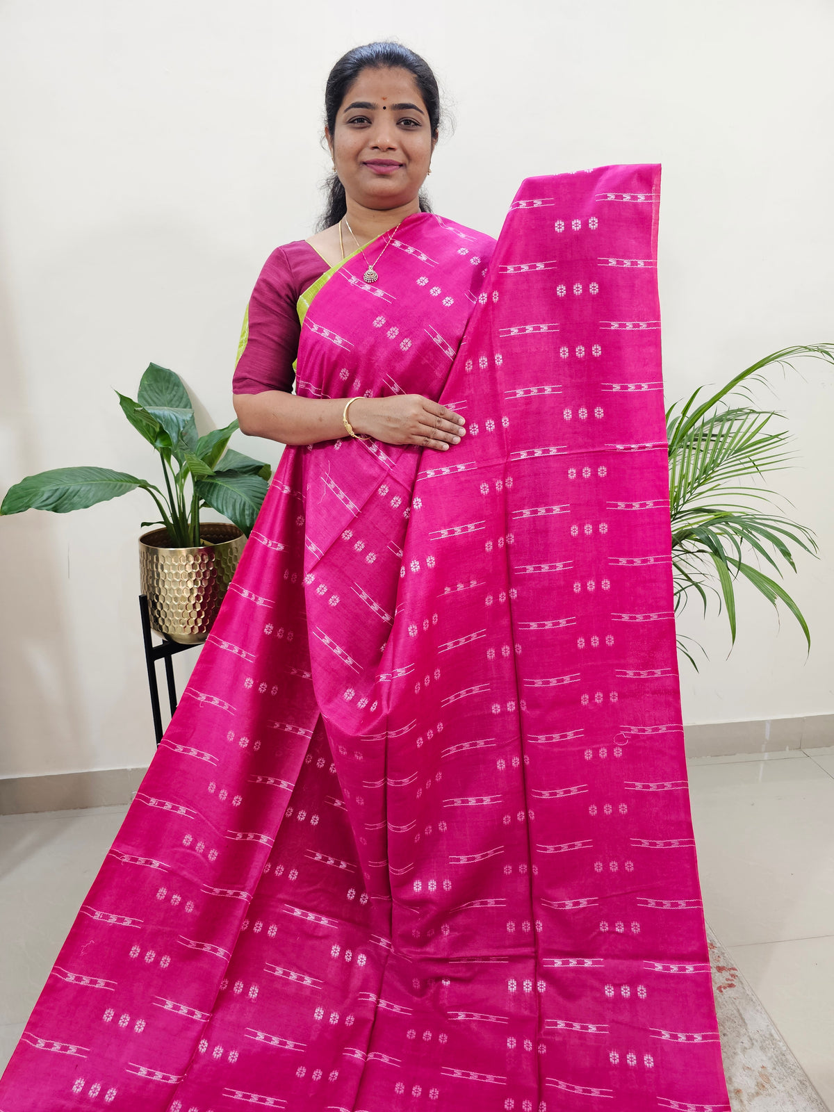 Bhagalpuri Silk Viscous with Weaving - Pink