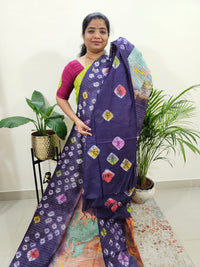 Bhagalpuri Silk Viscous with Digital Prints - Dark Purple