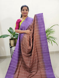 Bhagalpuri Silk Viscous -  Brown with Purple