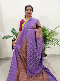 Bhagalpuri Silk Viscous -  Brown with Purple