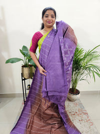 Bhagalpuri Silk Viscous -  Brown with Purple