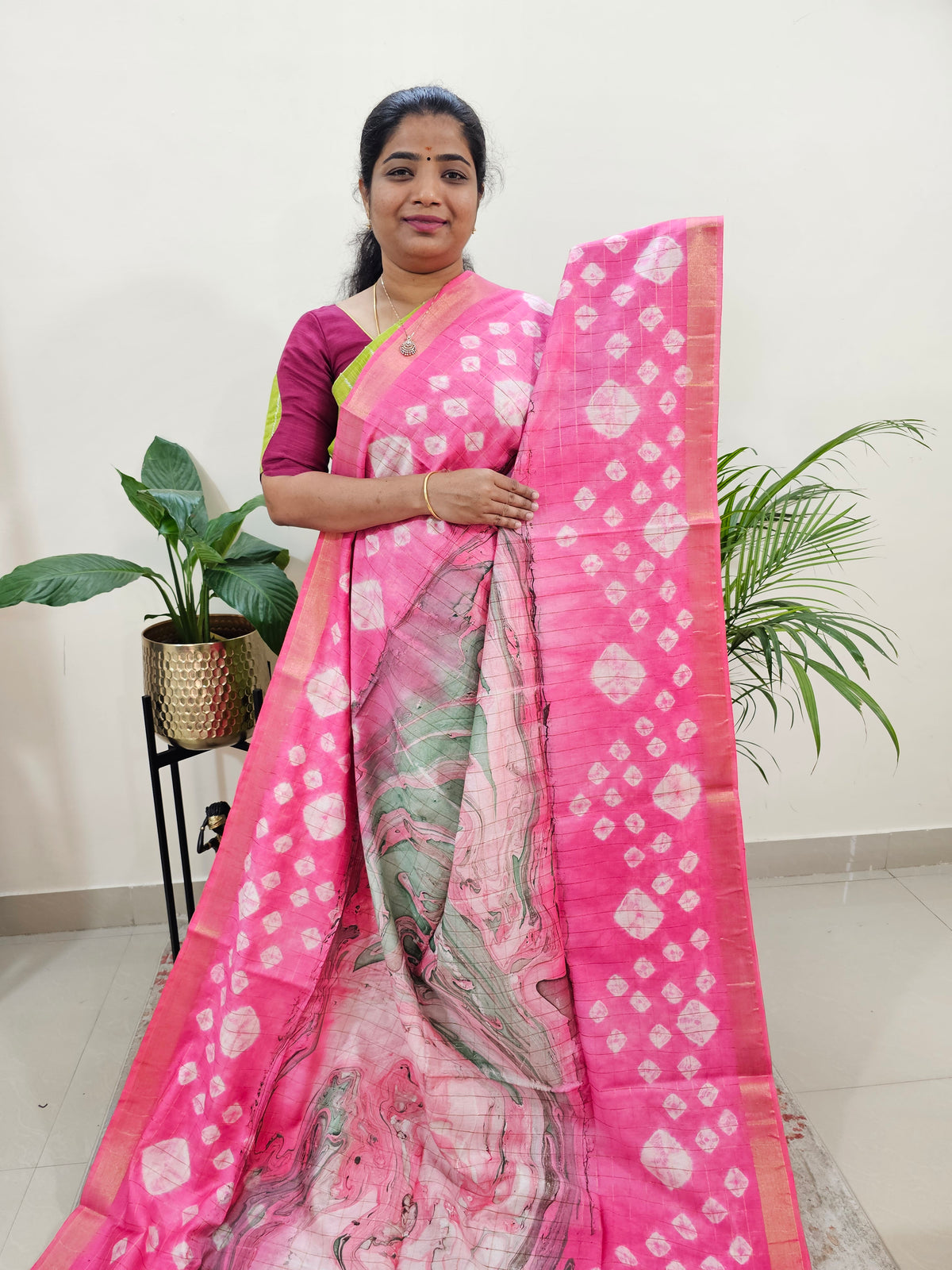 Bhagalpuri Silk Viscous with Digital Prints  - Pink