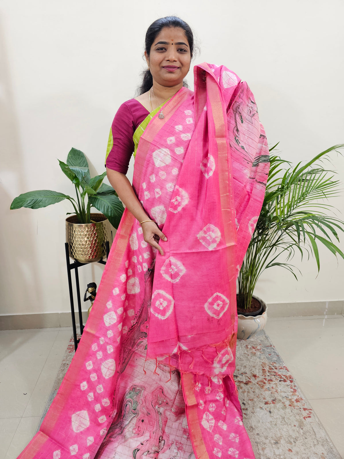 Bhagalpuri Silk Viscous with Digital Prints  - Pink