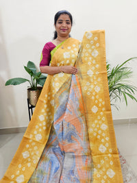 Bhagalpuri Silk Viscous with Digital Prints  - Mustard Yellow