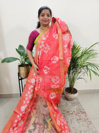 Bhagalpuri Silk Viscous with Digital Prints  - Peach