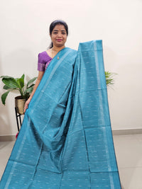 Premium Semi Raw Silk Saree - Blue