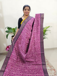 Semi Ghicha Digital Printed Saree - Magenta Pink