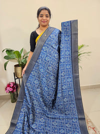 Semi Ghicha Digital Printed Saree - Blue