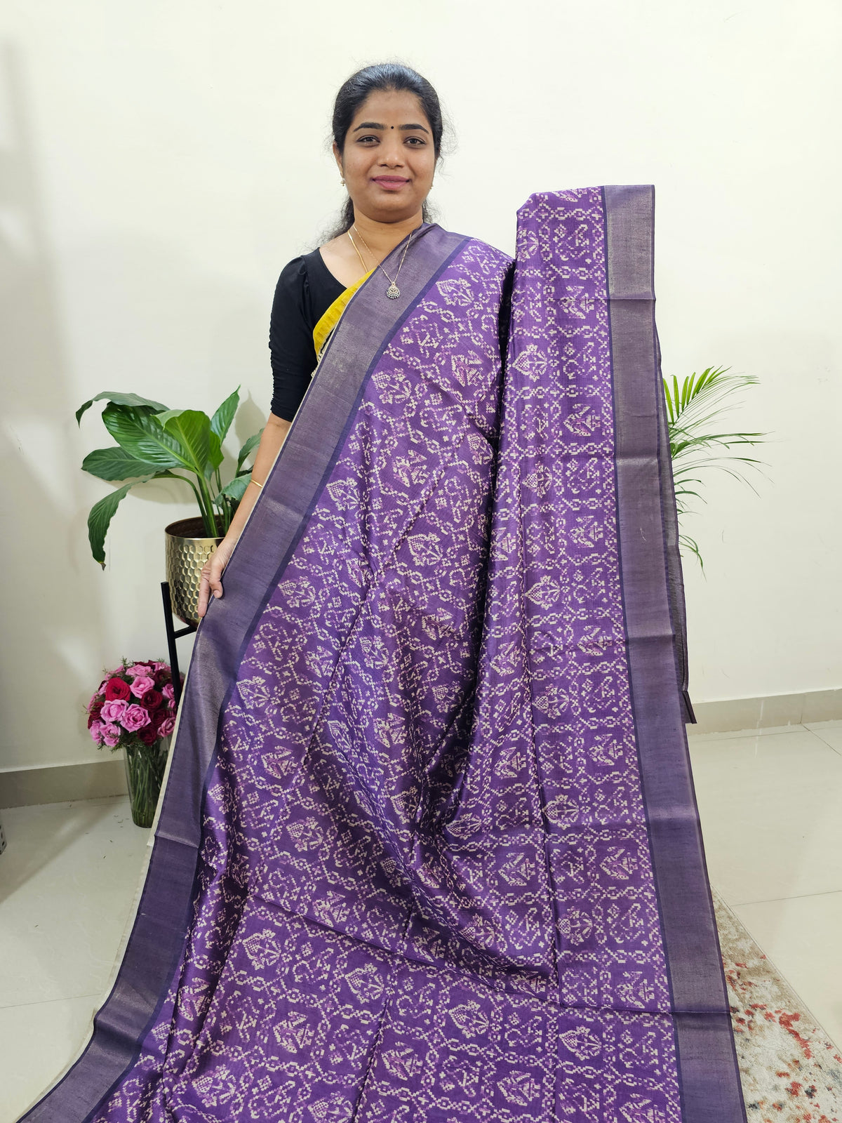 Semi Ghicha Digital Printed Saree - Purple