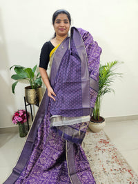 Semi Ghicha Digital Printed Saree - Purple