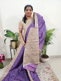 Casual Semi Tussar Digital Prints - Purple