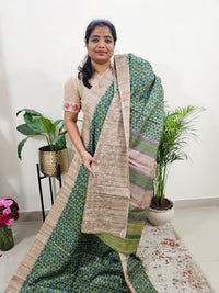 Casual Semi Tussar Digital Prints - Green