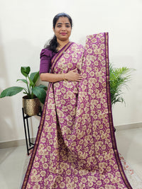 Tussar by Cotton Kalamkari- Purple