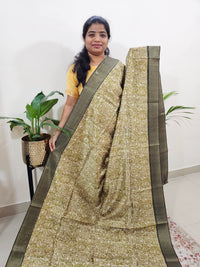 Semi Ghicha Digital Printed Saree -  Green