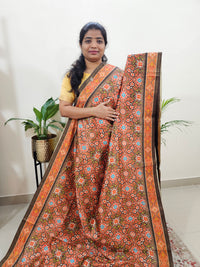 Semi Ghicha Digital Printed Saree - Brown