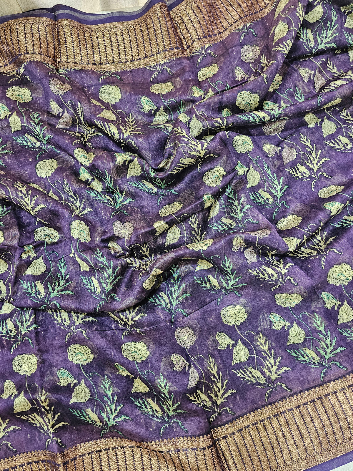 Pure Chanderi Butter Silk - Lavender